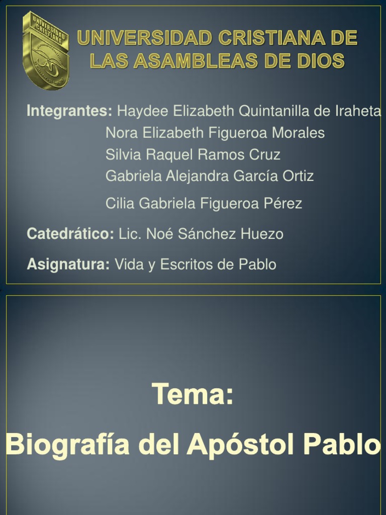 Biografía Del Apóstol Pablo Pdf Bernabé Pablo El Apóstol