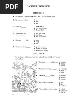 Placement Test for Kids