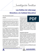 Los Estilos de Liderazgo Directivo y La Calidad Educativa
