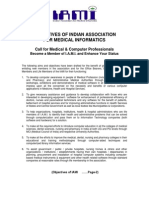 Objectives of Indian Association For Medical Informatics