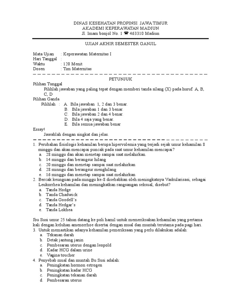 010 Soal Maternitas I