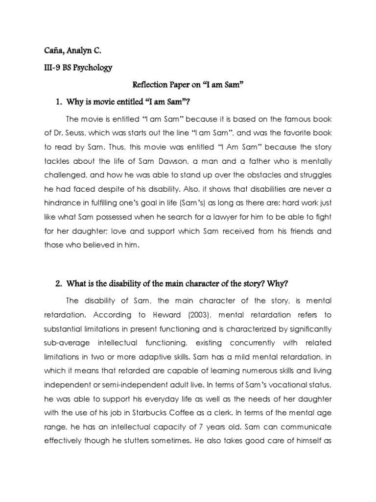 reflective essay about movie