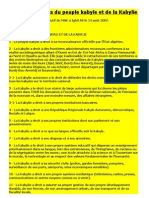 Charte Des Droits Du Peuple Kabyle Et de La Kabylie