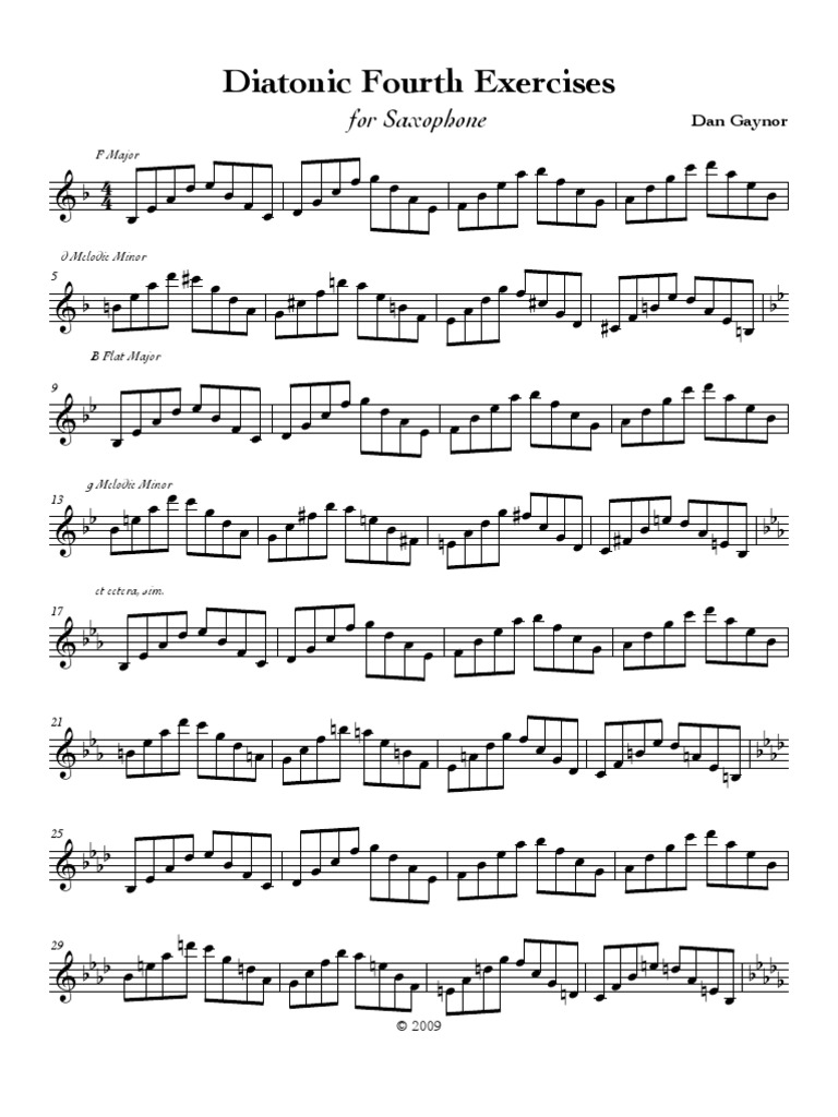 Fourth Exercises For Saxophone | PDF | Gammes musicales | Hauteur (musique)