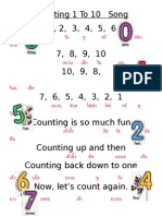 Counting 1 To 10 Song Kindergarten