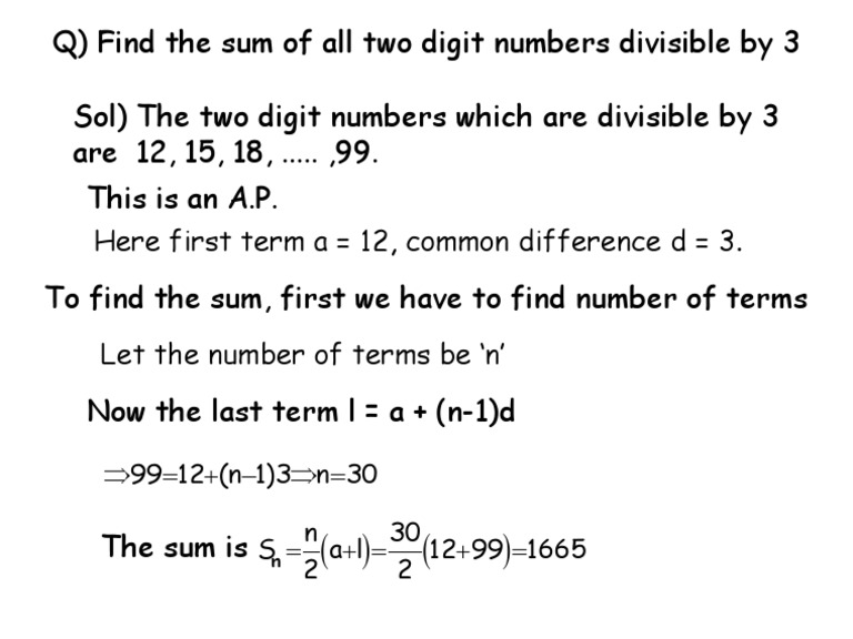 A.P. Sum | PDF