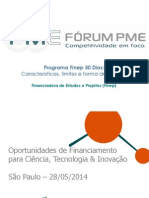 ForumPmeSindipecas2014 ProgramaFinep30Dias