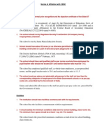 Norms of Affiliation With Cbse