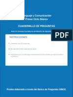 Prueba Simce 4 b Sico Lenguaje Varios Contenidos Preguntas Abiertas y Cerradas