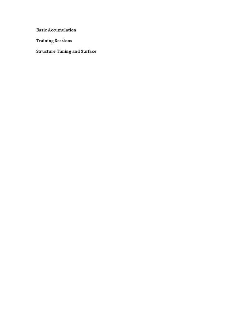 Basic Accumulation Training Sessions Structure Timing and Surface | PDF