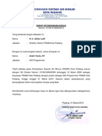 Surat Keterangan Kerja Pdam