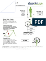 Road Bike Size Sheet