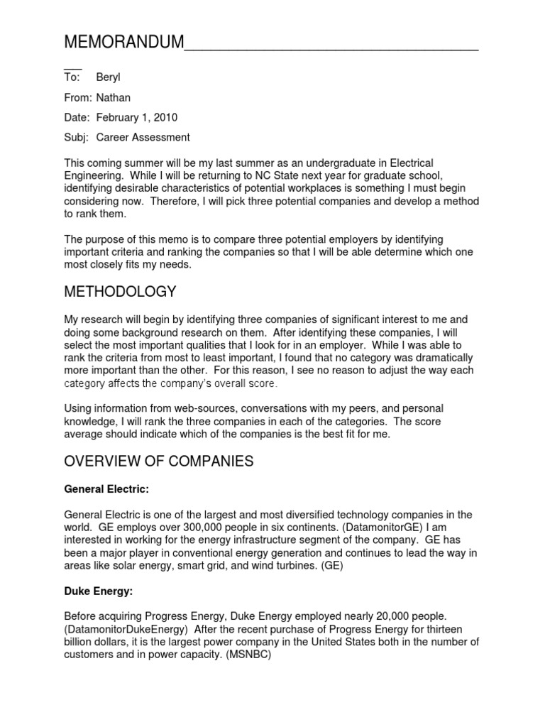 MEMORANDUM - : Methodology | PDF | Work–Life Balance | General Electric