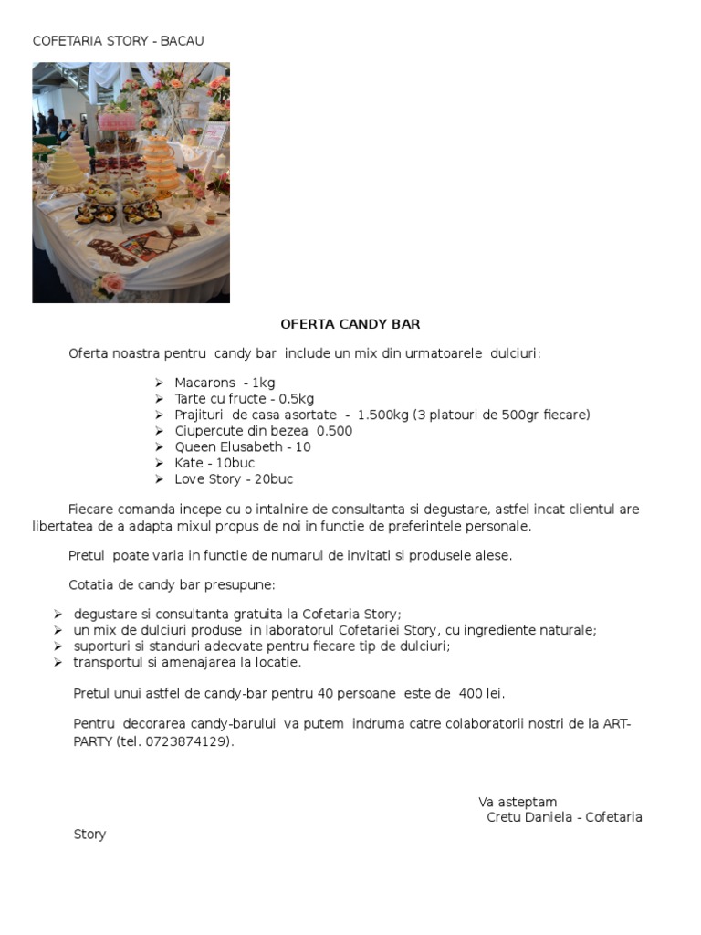 Oferta Candy Bar | PDF