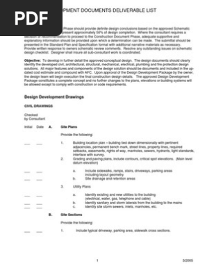 Aia Design Development Deliverable List Pdf Wall Framing Construction
