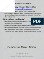  Elements of Music - Timbre and Sound Production Categories 