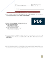 Lista de Exercícios de Matemática Financeira