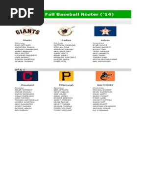 Fall Baseball Roster ('14)