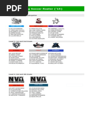 Soccer Rosters 15