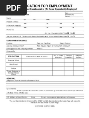 Job Application