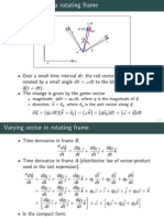 Over a small time interval dt, the red vector ~ q (t) would have rotated by a small angle d θ = ωdt to the blue vector ~ q (t + dt) - The change is given by the green vector