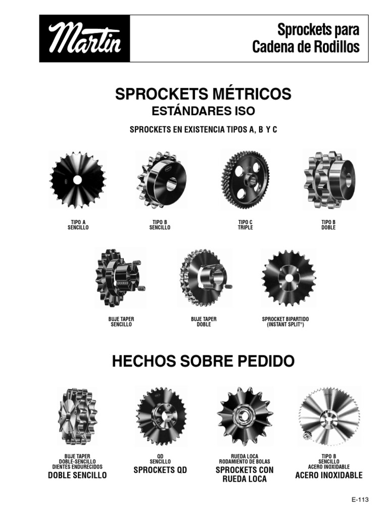 Catalogo de Sprockets para Cadena de Rodillos | PDF Aeroespacial | Science