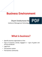 Business Environment: Shyam Sreekumaran Nair