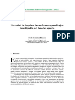 Necesidad Del Derecho Agrario Nerio Gonzalez Linares