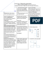 Homework Activity Board Unit 1 Week 2