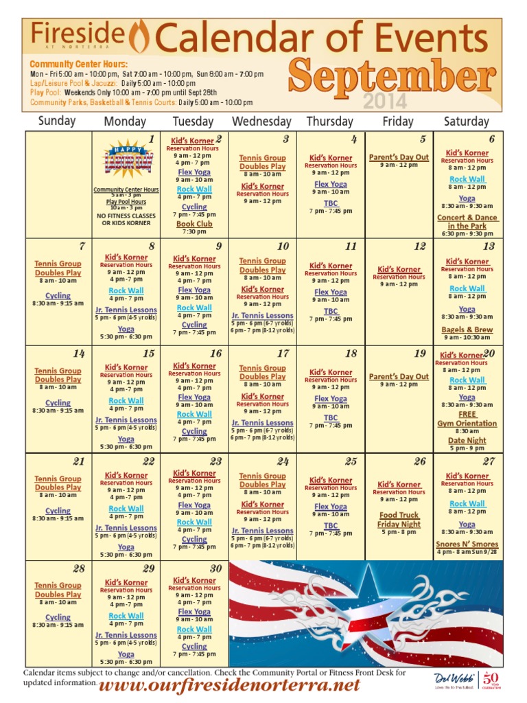 September Community Events Calendar | PDF | Workweek And Weekend | Sports