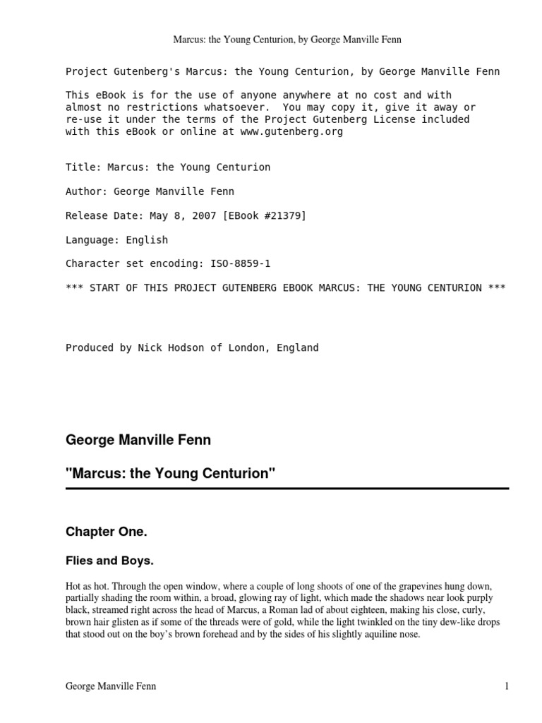 Marcus: The Young Centurion by Fenn, George Manville, 1831-1909 | PDF ...