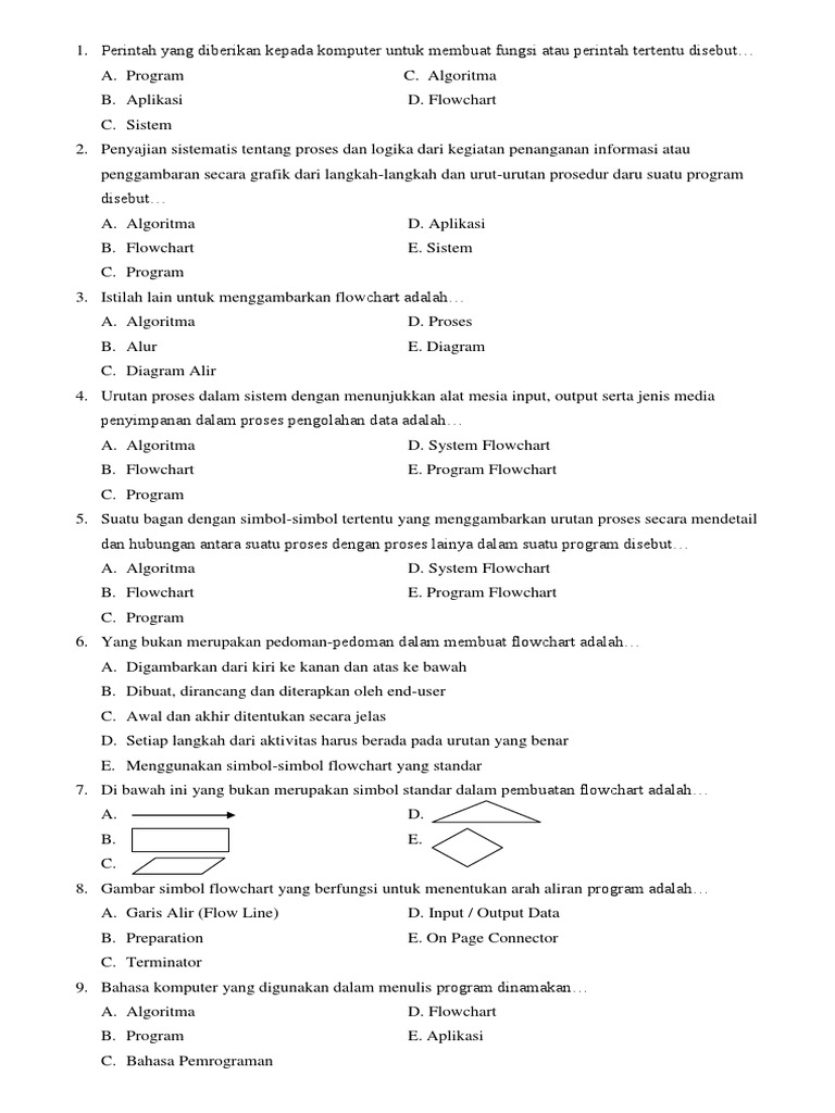 Soal dan Konsep Algoritma Pemrograman | PDF