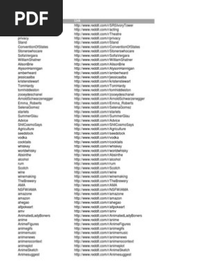 6000 Subreddits | PDF | Travel