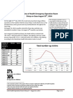 Palestinian Ministry of Health Emergency Operation Room Report, August 25, 2014 , 1900 Local Time