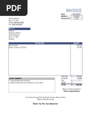 Service Invoice