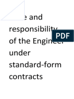 Role and Responsibility of The Engineer Under Standard-Form Contracts