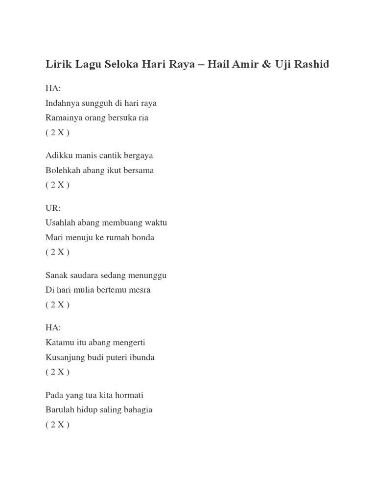 Lirik Lagu Seloka Hari Raya Pdf