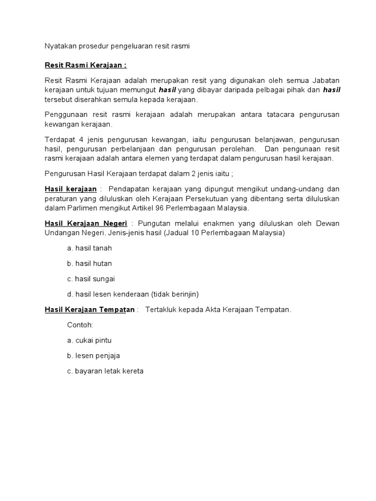 Resit Rasmi Kerajaan