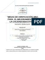 MESAS DE VERIFICACIÓN (MV) PARA  EL MEJORAMIENTO DE LA CALIDAD EDUCATIVA