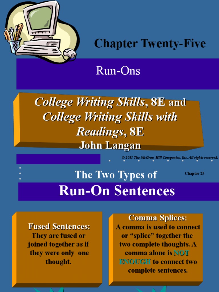 Chapter Twenty-Five: Run-Ons | PDF | Typographical Symbols | Grammar