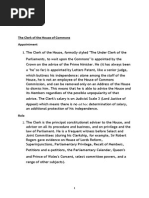 Download Note on the Clerk of the House of Commons 250814 by Harry Cole SN237892644 doc pdf
