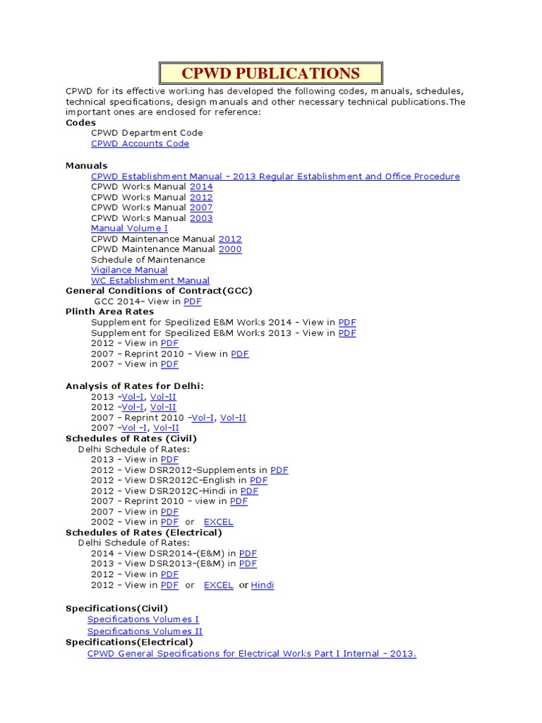 CPWD Publications | PDF | Hvac | Engineering