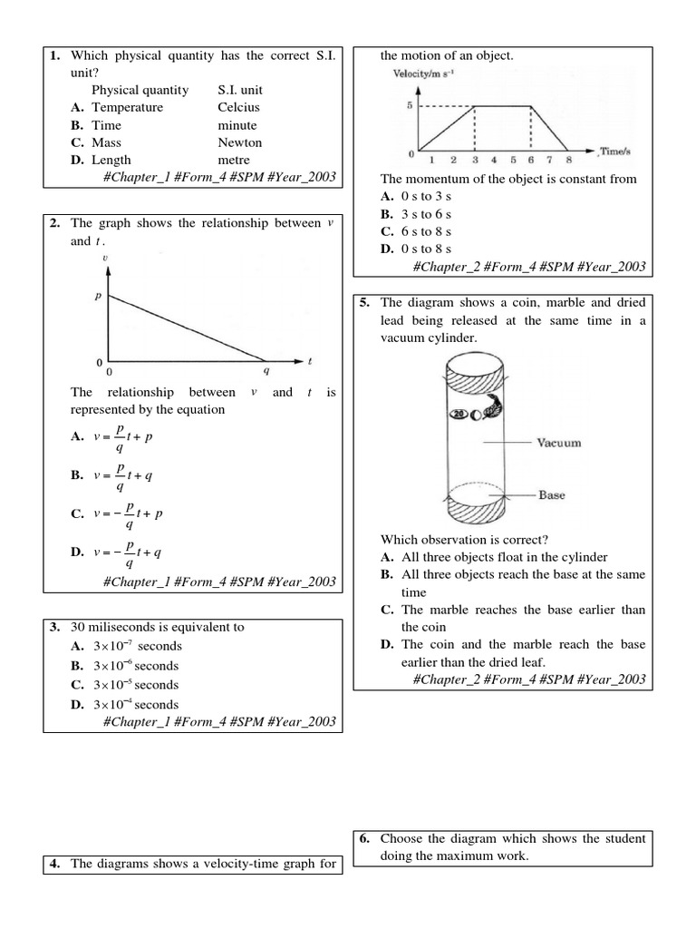Physics Paper 1 | PDF