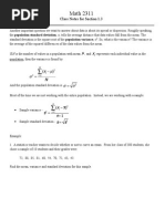 Math 2311: Class Notes For Section 1.3