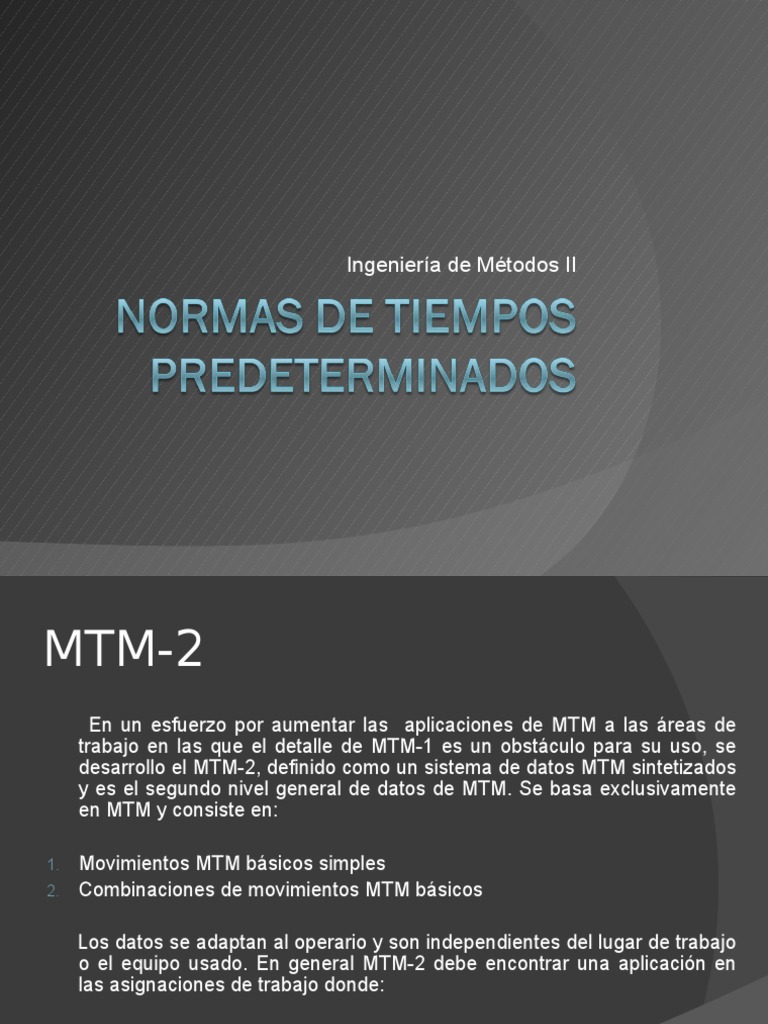 Introducción a MTM-2 en Ingeniería de Métodos | PDF | Naturaleza
