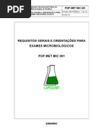 PT-LMC-004 - Requisitos Gerais Para Exames Microbiologicos