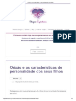 Â OrixÃ¡s e As Caracteristicas de Personalidade Dos Seus Filhos