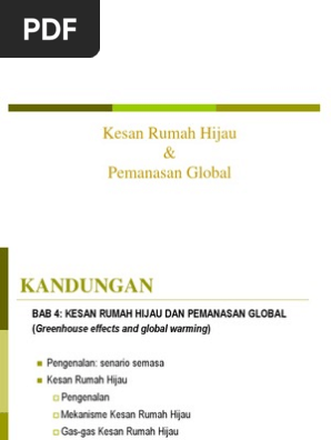 Kesan Rumah Hijau Dan Pemanasan Global Pdf