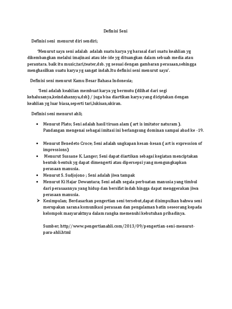 Definisi Seni Pdf