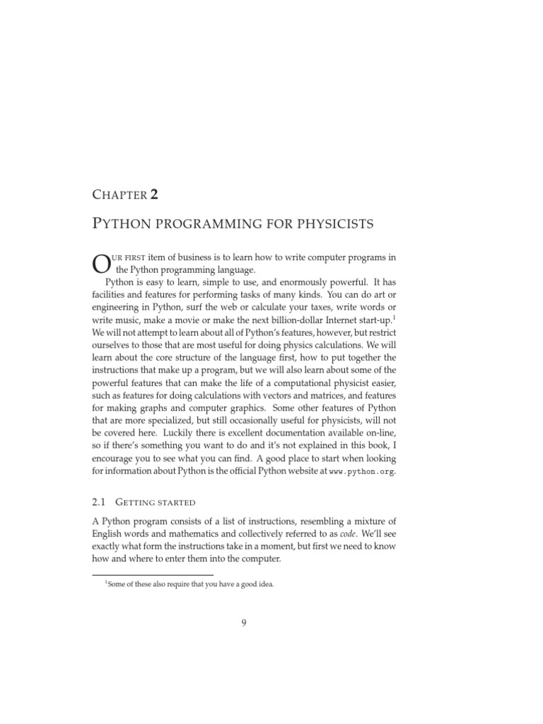 Computational Physics - Chapter 2 | PDF | Variable (Computer Science ...